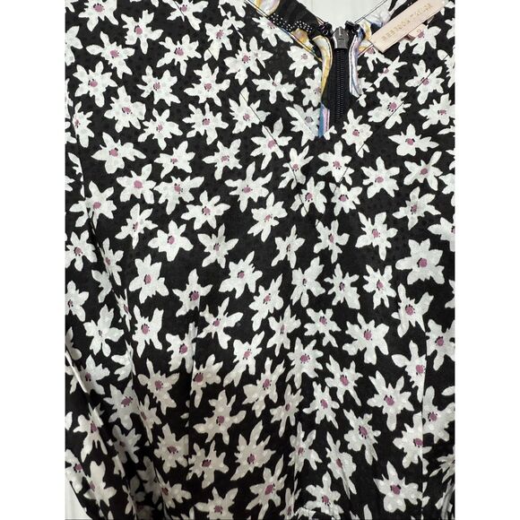 REBECCA TAYLOR STAR FLEUR JUMPSUIT - BLACK COMBO - Silk/Viscose Blend - Picture 7 of 14
